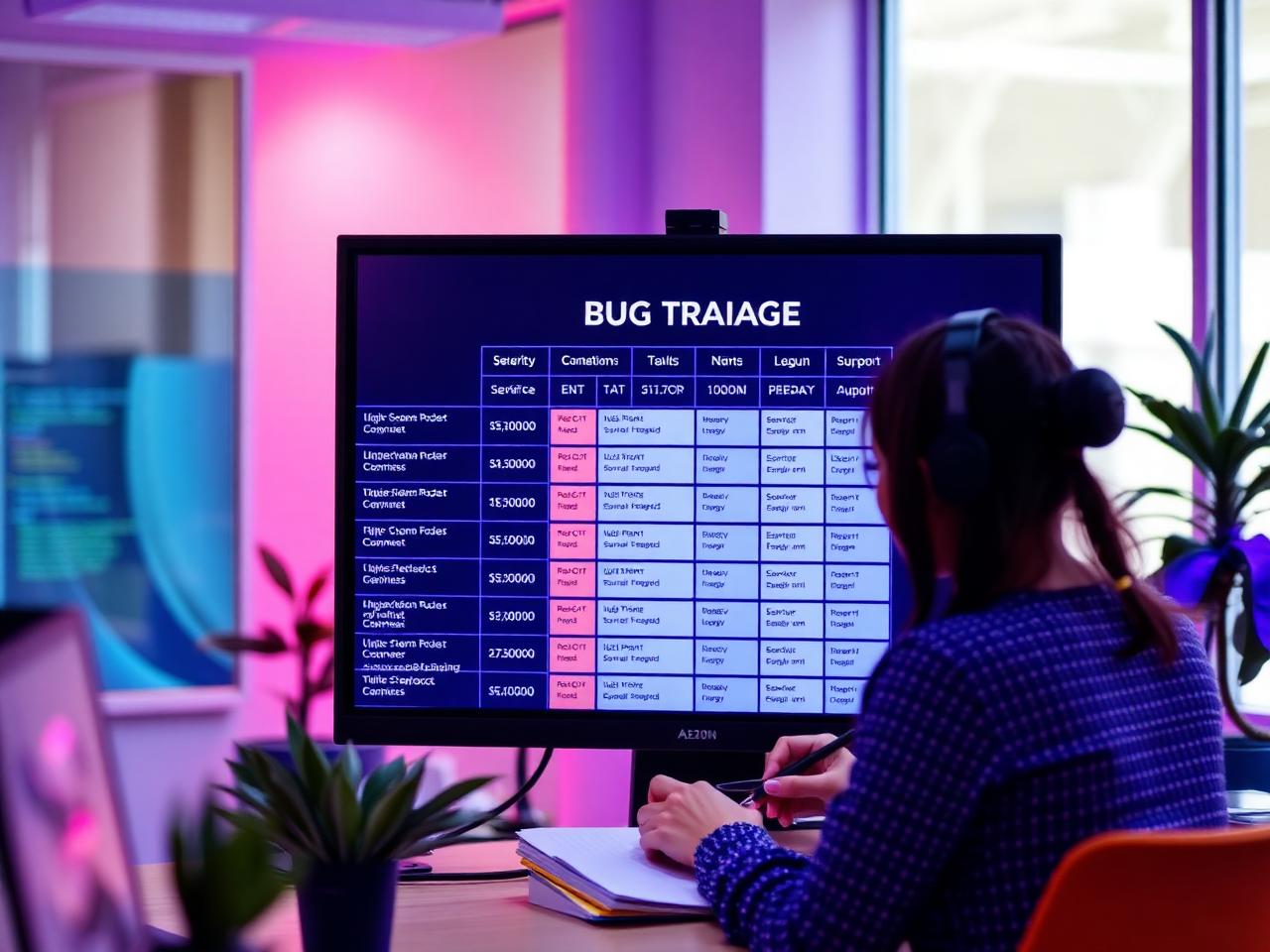 Bug triage board being worked through