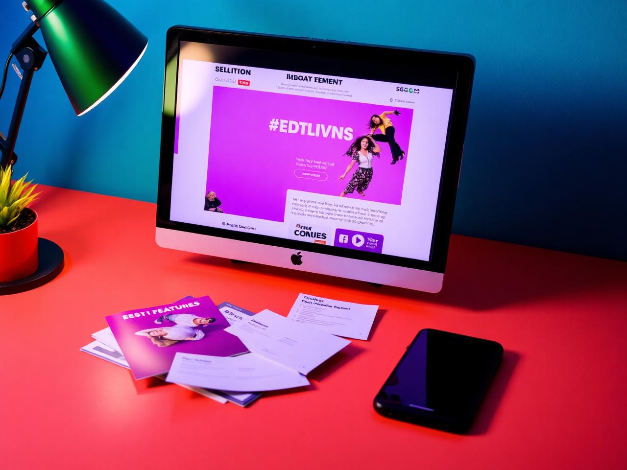 Feature announcement copy on screen